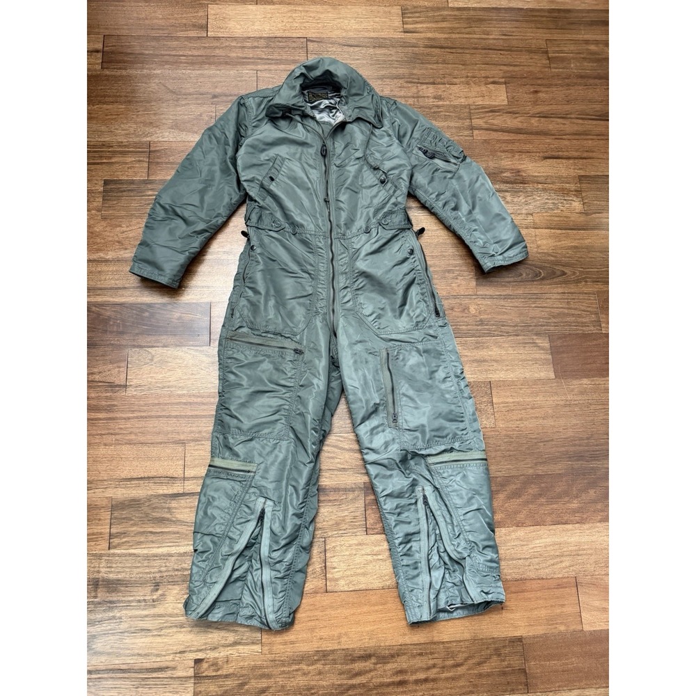 Vintage 1958 USAF Flying Coveralls CWU-1/P Green Flight Suit Size MEDIUM Long
